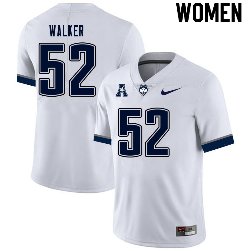 Women #52 Yakiri Walker Uconn Huskies College Football Jerseys Sale-White